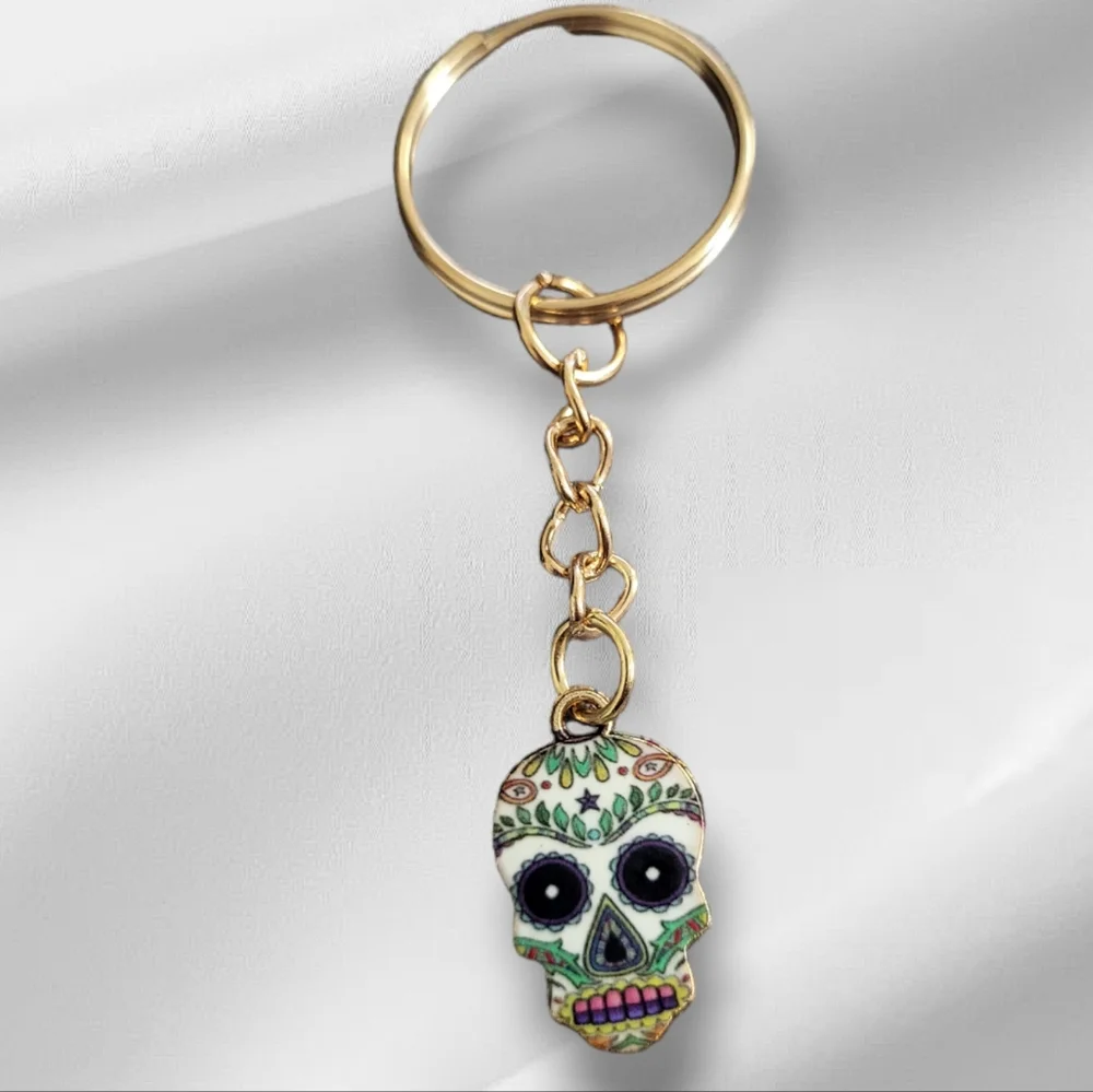 New sugar skull keychain